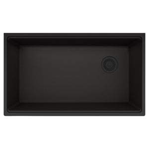 FRANKE MAG11031OW-ONY Maris Undermount 33-in x 19.31-in Granite Single Bowl Kitchen Sink in Onyx In Onyx