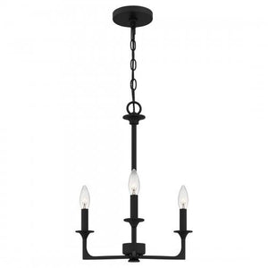 Quoizel PRC5016MBK Prescott Chandelier 3 lights matte black Chandelier