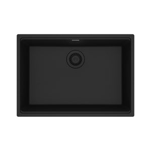 FRANKE MAG11025-MBK Maris Undermount 27-in x 19-in Granite Single Bowl Kitchen Sink in Matte Black In Matte Black