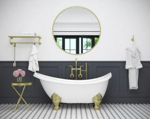 Pfister Brushed Gold Wall Mount 2-handle Tub Filler With Hand Shower LG6-3TBBG