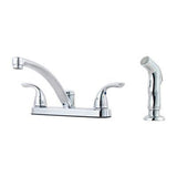 Pfirst Series 2-Handle Kitchen Faucet with Side Spray in Polished Chrome