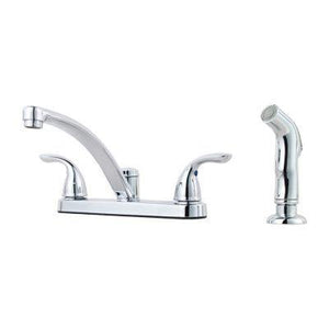 Pfirst Series 2-Handle Kitchen Faucet with Side Spray in Polished Chrome