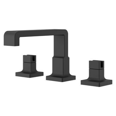 Pfister Matte Black 2-handle 8 Widespread Ribbon Spout Bath Faucet LG49-VRV1B