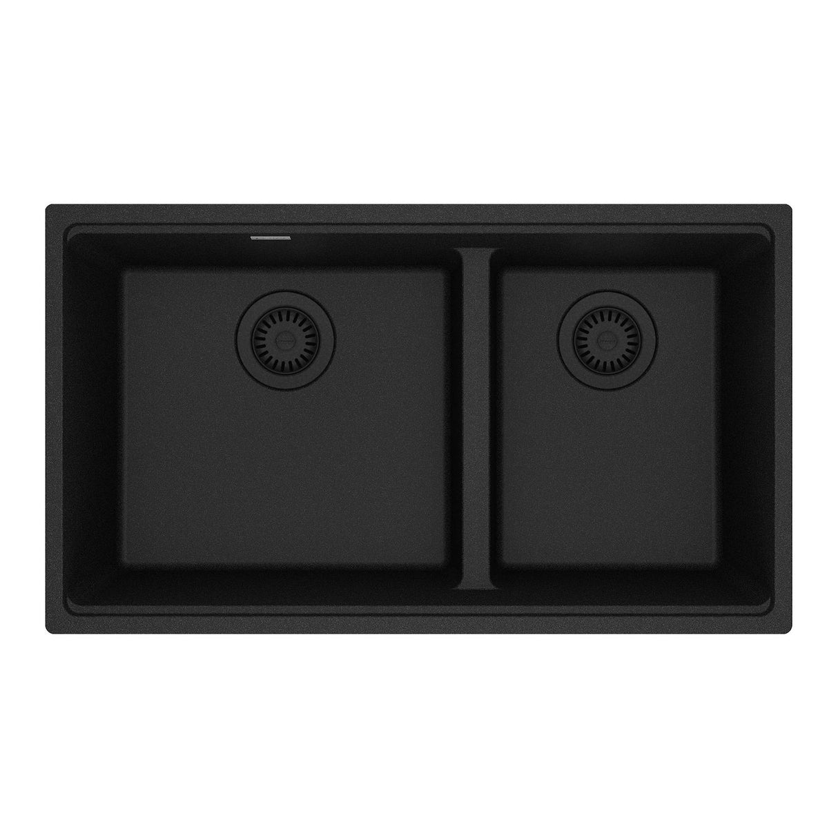 FRANKE MAG1601611LD-ONY Maris Undermount 31-in x 17.81-in Granite Double Bowl Kitchen Sink in Onyx In Onyx