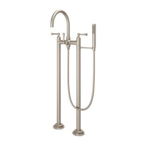 Tisbury Traditional 2-Handle Tub Filler with Hand Shower in Brushed Nickel