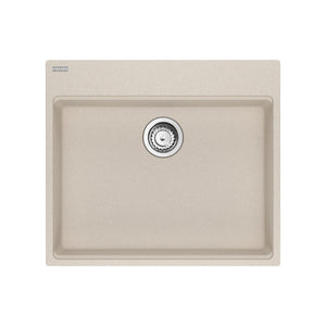 FRANKE MAG61023ADA-CHA-S Maris Topmount 25-in x 22-in Granite ADA Single Bowl Kitchen Sink in Champagne In Champagne