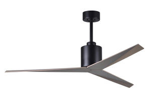 Matthews Fan EK-BK-GA Eliza 3-blade paddle fan in Matte Black finish with gray ash all-weather ABS blades. Optimized for wet locations.