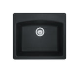 FRANKE ESMB25229-1 Ellipse 25.0-in. x 22.0-in. Matte Black Granite Dual Mount Single Bowl Kitchen Sink - ESMB25229-1 In Matte Black