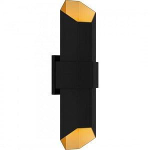 Quoizel CHS8407MBKG Chasm Outdoor wall led light matte black gold Outdoor Lantern