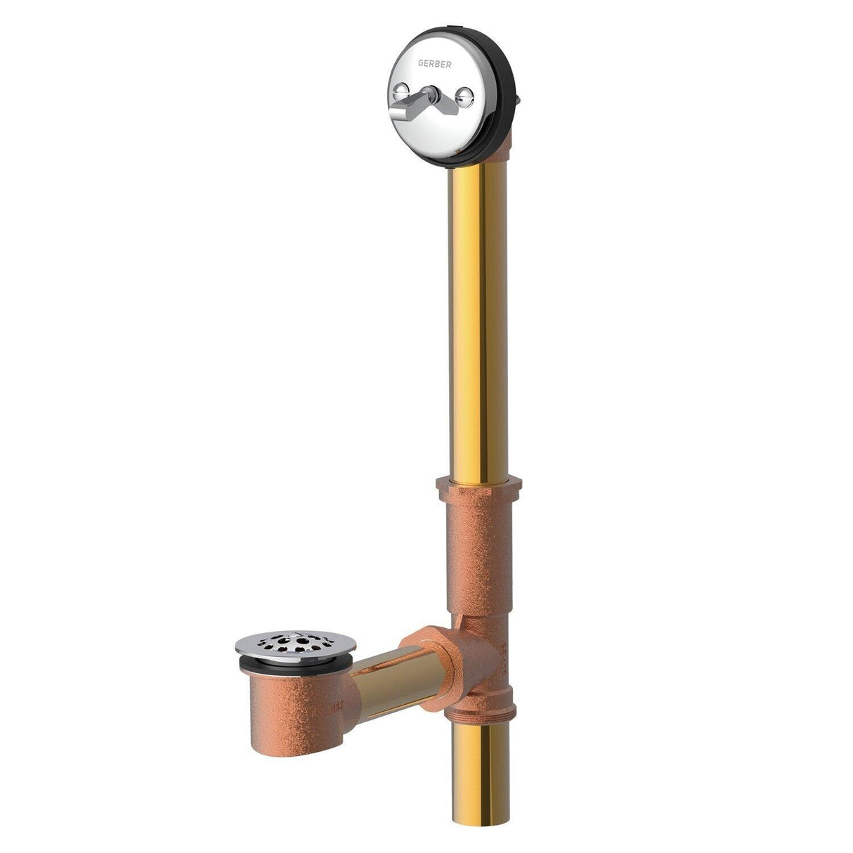 Gerber G004181876 Chrome Classics Trip Lever 20 Gauge Drain for Standard Tub W...