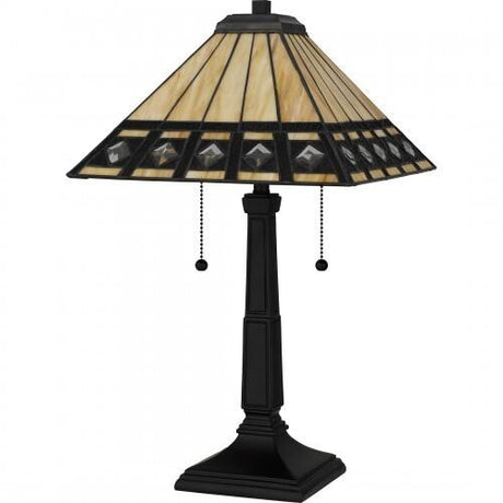Quoizel TF16139MBK Tiffany Table lamp tiffany 2 lights matte black Table Lamp