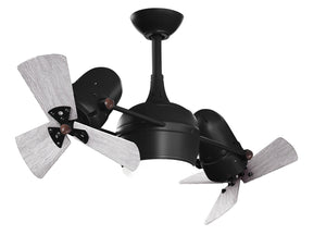 Matthews Fan DGLK-BK-WDBW Dagny 360° double-headed rotational ceiling fan with light kit in Matte Black finish with solid barn wood blades.