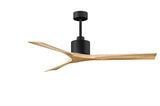 Matthews Fan NK-BK-LM-60 Nan 6-speed ceiling fan in Matte Black finish with 60” solid light maple tone wood blades