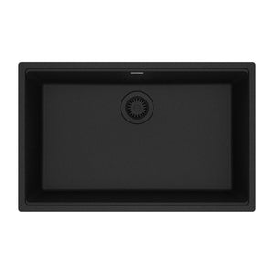FRANKE MAG11028-ONY Maris Undermount 33-in x 22-in Granite Single Bowl Kitchen Sink in Onyx In Onyx