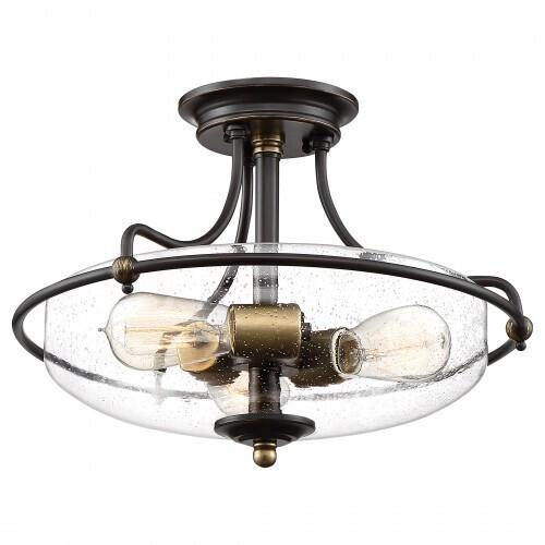 Quoizel GFC1717PN Griffin Semi flush 17"d palladian bronze Semi-Flush Mount