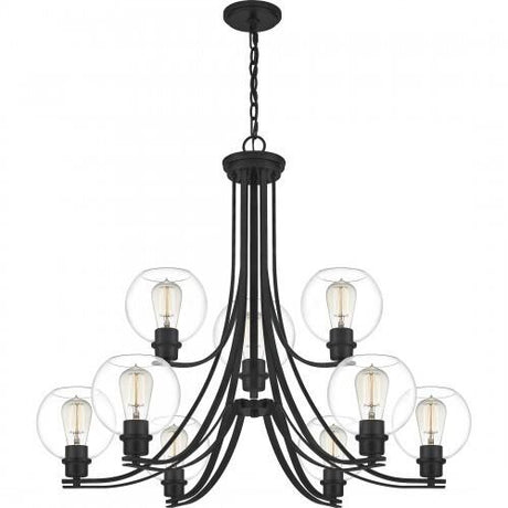 Quoizel PRUC5034MBK Pruitt Chandelier 9 light matte black Chandelier