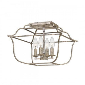 Quoizel GLY1714CS Gallery Semi flush mount 4 light century silver Semi-Flush Mount