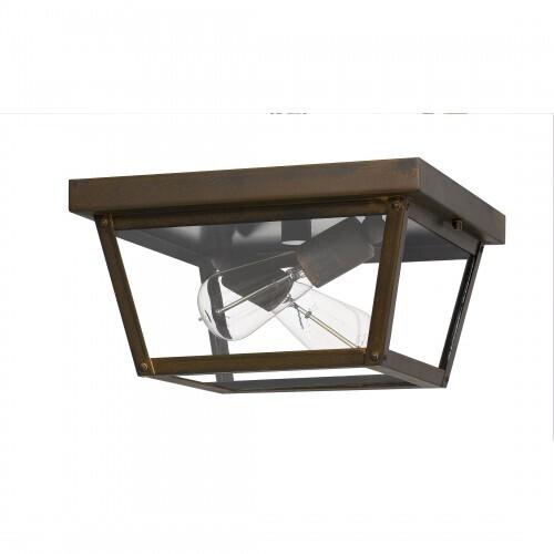 Quoizel RO1312IZ Rue De Royal Flushmount 2 lights industrial bronze Flush Mount