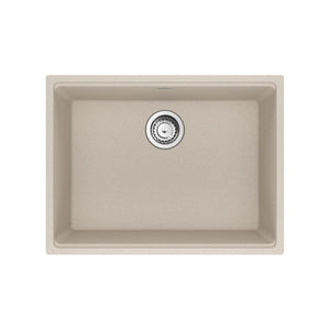 FRANKE MAG11023-CHA-S Maris Undermount 25-in x 18.94-in Granite Single Bowl Kitchen Sink in Champagne In Champagne