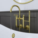 Tisbury Wall Mounted Tub Filler with Hand Shower in Brushed Gold