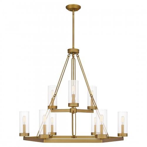 Quoizel VLS5036AB Valens Chandelier 9 lights aged brass Chandelier