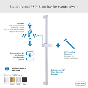 Gerber D461734BB Square Versa 30" Slide Bar - Brushed Bronze