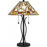 Quoizel TF5619MBK Tiffany Table lamp tiffany 2 lights matte black Table Lamp