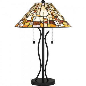 Quoizel TF5619MBK Tiffany Table lamp tiffany 2 lights matte black Table Lamp