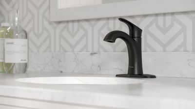 Pfister Matte Black Single Control Bathroom Faucet LG42-WR0B