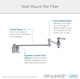 Gerber D205057SS Stainless Steel Opulence Wall Mount Pot Filler