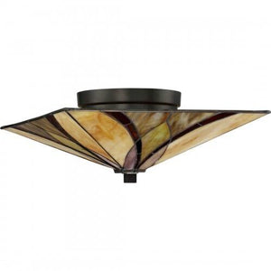 Quoizel TFAS1615VA Asheville Flush mount tiffany 15"d valiant bronze Flush Mount