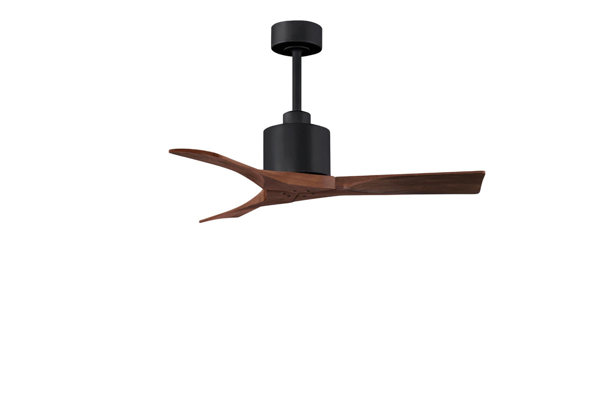 Matthews Fan NK-BK-WA-42 Nan 6-speed ceiling fan in Matte Black finish with 42” solid walnut tone wood blades