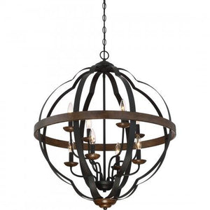 Quoizel SRN5208MK Siren 8 light foyer marcado blk Pendant