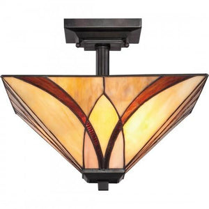 Quoizel TFAS1714VA Asheville Semi-flush tiffany valiant bronze 2lt Semi-Flush Mount