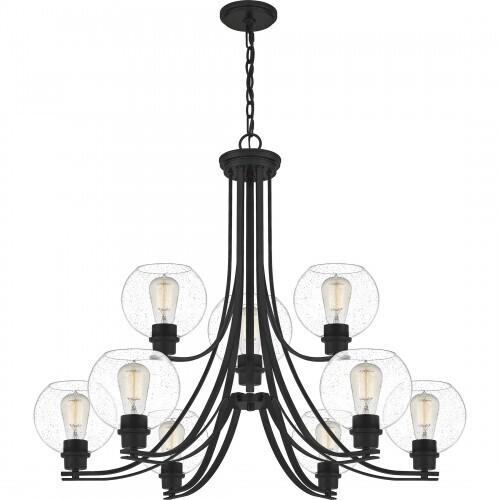 Quoizel PRUS5034MBK Pruitt Chandelier 9 light matte black Chandelier