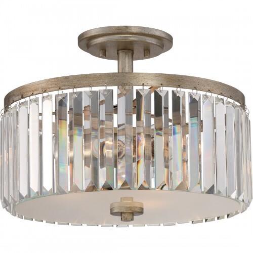 Quoizel MIR1715VG Mirage Semi-flush 15"  vintage gold 3lts Semi-Flush Mount