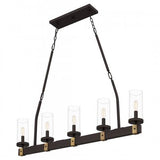 Quoizel LSB539OZ Lisbon Linear chandelier 5 lights old bronze Island Light