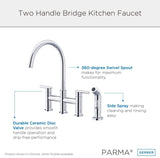 Gerber D424458BB Brushed Bronze Parma Two Handle Bridge Faucet