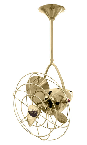 Matthews Fan JD-PB-MTL Jarold Direcional ceiling fan in Polished Brass finish with metal blades.