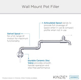Gerber D205037SS Stainless Steel Kinzie Wall Mount Pot Filler