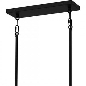 Quoizel MUT640MBK Malamute Linear chandelier 6 lights matte black Island Light
