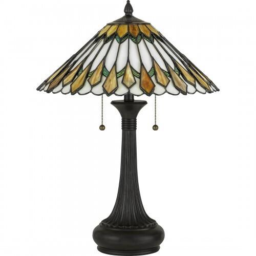 Quoizel TF5211TVB Maddow Table lamp tiffany 2 light vintage bronz Table Lamp