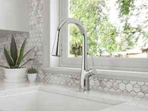 Pfister Polished Chrome Pull-down Kitchen Faucet LG529-NEC