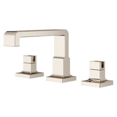 Polished Nickel 2-handle 8 Widespread Ribbon Spout Bath Faucet LG49-VRV1D