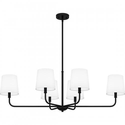 Quoizel GGR642MBK Gallagher Linear chandelier 6 lights matte black Island Light