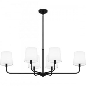 Quoizel GGR642MBK Gallagher Linear chandelier 6 lights matte black Island Light
