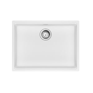 FRANKE MAG11023ADA-PWT-S Maris Undermount 25-in x 18.94-in Granite ADA Single Bowl Sink in Polar White In Polar White
