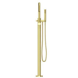 Modern Free Standing Tub Filler in Brushed Gold