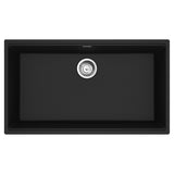 FRANKE MAG11031-MBK-S Maris Undermount 33-in x 18.94-in Granite Single Bowl Kitchen Sink in Matte Black In Matte Black