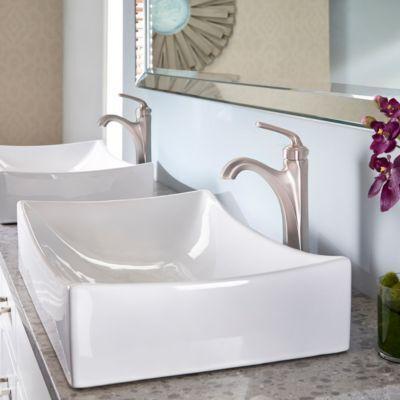 Pfister Brushed Nickel Arterra Vessel Lavatory Faucet LG40-DE0K